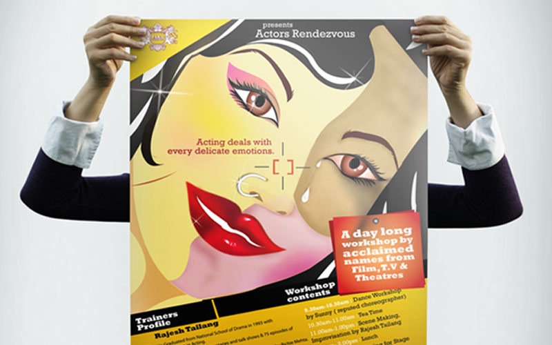 Creativechord designs Gallrey Indian Academy Dramatic Arts Poster Illustration Emotion